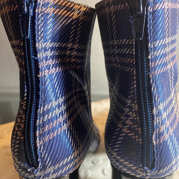 1901 Whitaker Blue Plaid Bootie with Patent Toe and Heel - Picture 15 of 16